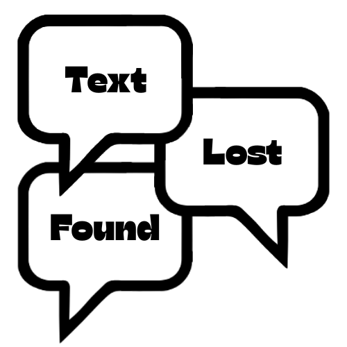 Overlapping chat bubbles, one with lost, one with found.