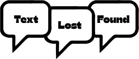 Overlapping chat bubbles, one with lost, one with found.